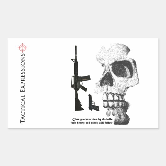 AR15 92FS met schedel Rechthoekige Sticker (Voorkant)