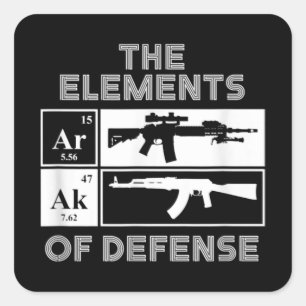 AR15 AK47 Elementen van de Periodieke Lijst van de Vierkante Sticker
