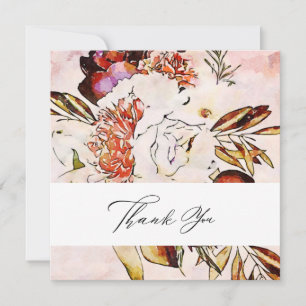 *~* AR15 Floral - QR FOTO Elegant Artsy Wedding Bedankkaart