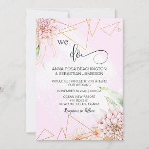 *~* AR15 Floral WE DOEN GEometrische RSVP QR Weddi Kaart