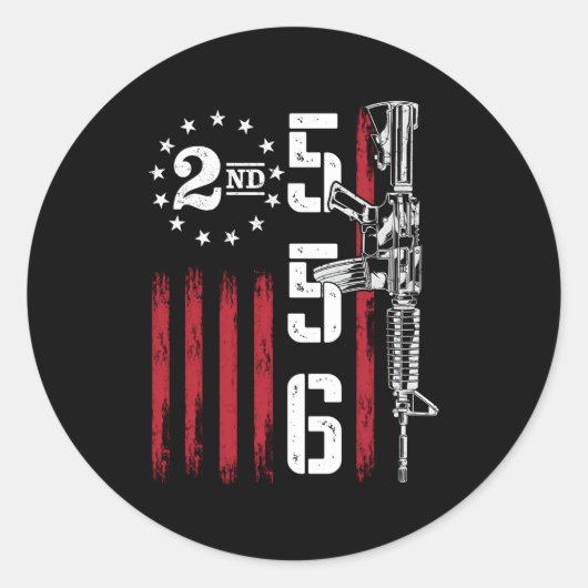 AR15 Geweer 2e ADT 556 AR-15 Terug Ronde Sticker (Voorkant)