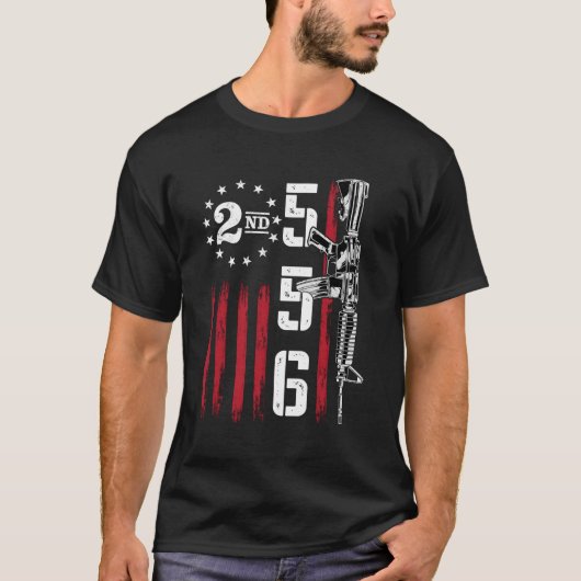 AR15 Geweer 2e ADT 556 AR-15 Terug T-shirt (Voorkant)