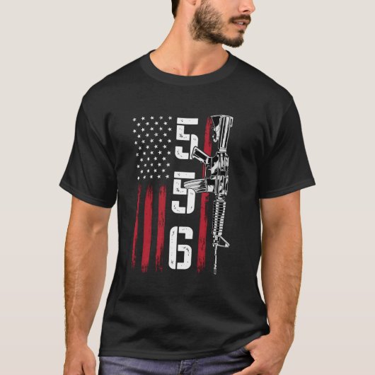 AR15 Geweer 2e ADT 556 AR-15 Terug T-shirt (Voorkant)