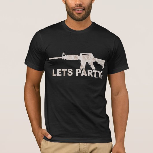 AR15 Lets Party Dirty White T-shirt (Voorkant)
