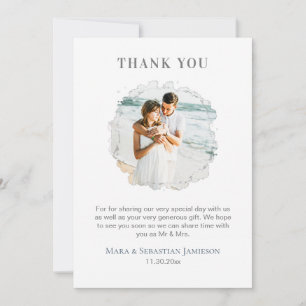 *~* AR16 Elegant FOTO QR code DIY Wedding Bedankkaart