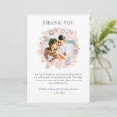 *~* AR16 Waterverf Elegante Trendy bruiloft Dank Bedankkaart (Staand voorkant)