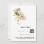 *~* AR21 QR RSVP Oerwoud Tropische Lopard WEDDING  Kaart (Achterkant)