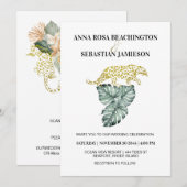 *~* AR21 QR RSVP Oerwoud Tropische Lopard WEDDING  Kaart (Voorkant / Achterkant)