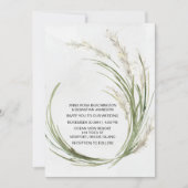 *~* AR21 QR RSVP Pampas Grass Botanical WEDDING Kaart (Voorkant)