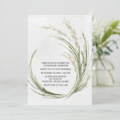 *~* AR21 QR RSVP Pampas Grass Botanical WEDDING Kaart (Staand voorkant)