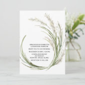 *~* AR21 QR RSVP Pampas Grass Planten WEDDING Kaart (Staand voorkant)