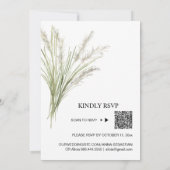 *~* AR21 QR RSVP Pampas Grass Planten WEDDING Kaart (Achterkant)