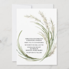 *~* AR21 QR RSVP Pampas Grass Planten WEDDING Kaart
