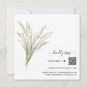 *~* AR21 QR RSVP Pampas Grass WEDDING Kaart (Achterkant)
