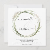 *~* AR21 QR RSVP Pampas Grass WEDDING Kaart (Voorkant)