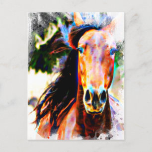 *~* AR22 Bold Horse Artistic Equine Artsy Print Briefkaart