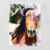 *~* AR22 Bold Horse Artistic Equine Artsy Print Briefkaart (Voorkant)