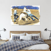 *~* AR22 Cowboy Paard Western Rodeo Vintage Canvas Afdruk (Insitu (Slaapkamer))
