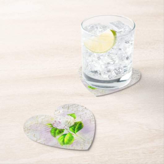 ** AR23 Bloemen Oude Handschrift  Hart Kartonnen Onderzetters (Insitu)