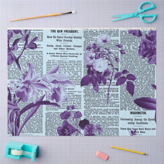 ** AR23 Bloemen  Victoriaans ontkoppeling  Tissuepapier (Craft)