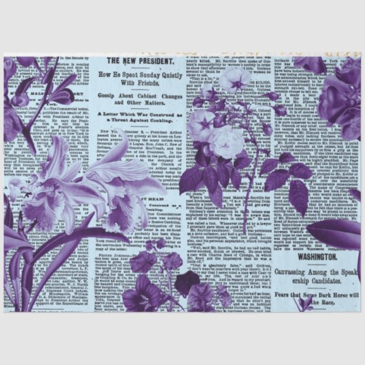 ** AR23 Bloemen  Victoriaans ontkoppeling  Tissuepapier (Voorkant)