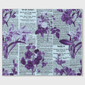 * AR23 Floral Flower Victoriaans Newspaper Cadeaupapier (Vlak)