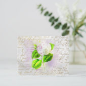 ** AR23 Floral Old Handwrite  Romantic Briefkaart (Staand voorkant)