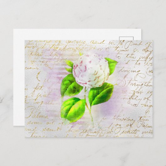 ** AR23 Floral Old Handwrite  Romantic Briefkaart (Voorkant / Achterkant)
