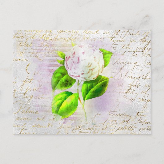 ** AR23 Floral Old Handwrite  Romantic Briefkaart (Voorkant)