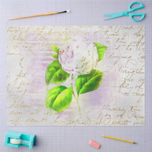 ** AR23 Floral Old Handwriting ontkoppeling Tissuepapier (Craft)