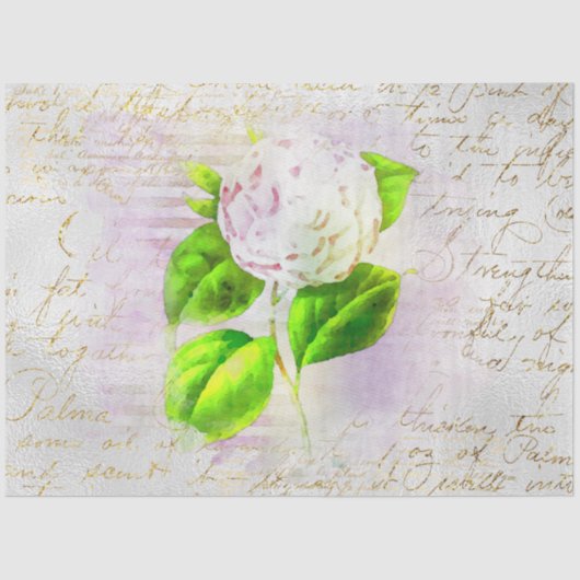 ** AR23 Floral Old Handwriting ontkoppeling Tissuepapier (Voorkant)