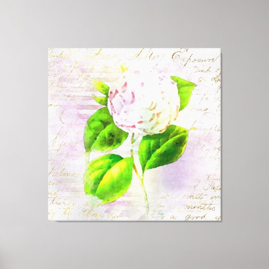 ** AR23 Floral Old Handwriting  Victoriaans Canvas Afdruk (Voorkant)