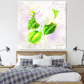 ** AR23 Floral Old Handwriting  Victoriaans Canvas Afdruk (Insitu (Slaapkamer))