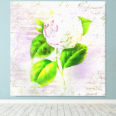 ** AR23 Floral Old Handwriting  Victoriaans Canvas Afdruk (Insitu (Houten vloer))