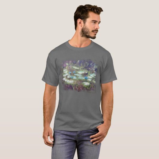 ** AR23 Monet Lily Pads Pond Abstract Klassiek T-shirt (Voorkant volledig)