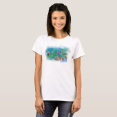 ** AR23 Monet Lily Pads Pond Cherub Angel T-Shirt (Voorkant volledig)