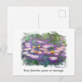 ** AR23 Monet Lily Pads Pond Fine Art Personaliser Briefkaart (Voorkant / Achterkant)