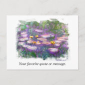 ** AR23 Monet Lily Pads Pond Fine Art Personaliser Briefkaart (Voorkant)