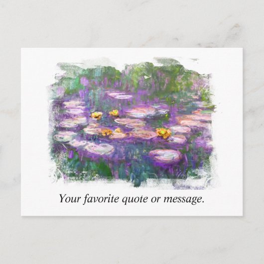 ** AR23 Monet Lily Pads Pond Fine Art Personaliser Briefkaart (Voorkant)