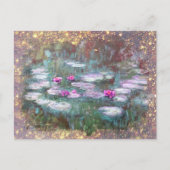** AR23 Monet Lily Pads Pond Glitter Briefkaart (Voorkant)