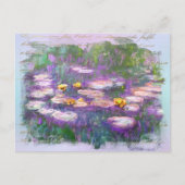 ** AR23 Monet Lily Pads Pond Old Handwriting Postc Briefkaart (Voorkant)