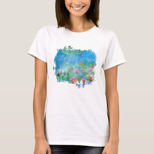 ** AR23 Monet Lily Pads Pond Schilderen T-Shirt (Voorkant)