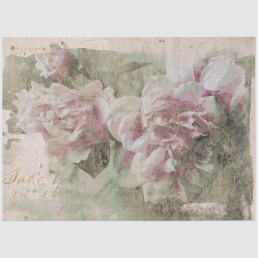** AR23 Peony Floral  Victoriaans ontkoppeling  Tissuepapier (Voorkant)