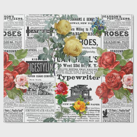 * AR23 Rozen  Krantenpapier voor bloemen  Cadeaupapier (Vlak)