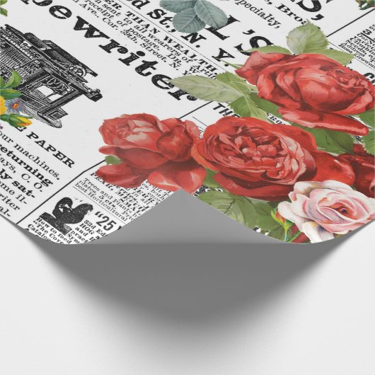 * AR23 Rozen  Krantenpapier voor bloemen  Cadeaupapier (Hoek)