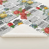 * AR23 Rozen  Krantenpapier voor bloemen Sherpa Deken (3/4)