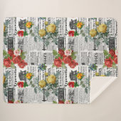 * AR23 Rozen  Krantenpapier voor bloemen Sherpa Deken (Voorkant (horizontaal))