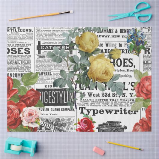 * AR23 Rozen  ontkoppeling bloem Tissuepapier (Craft)