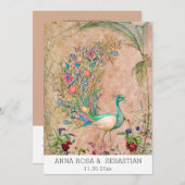 *~* AR24  QR RSVP Victoriaans Peacock Wedding Kaart (Voorkant / Achterkant)