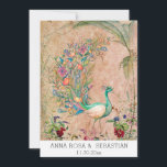 *~* AR24  QR RSVP Victoriaans Peacock Wedding Kaart<br><div class="desc">VERTICALE 5 x 7: Populaire DAMASK-achtergrond als achtergrond voor een Floral Garden Country Rustic style , Ephemera , Shabby Chic en Victoriaans Colorful Turquoise Blue Peacock Romantic French Grunge vibes and Nostalgic style. Elegant Wedding INVITATION RSVP met een bruiloft Website en Afwisselende RSVP voor degenen die geen computer hebben. Dit...</div>